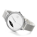 SHENGKE SK K0091 Creative Eye Shape Turntable Hour Dial Women Full Steel Strap Women Quartz Watch