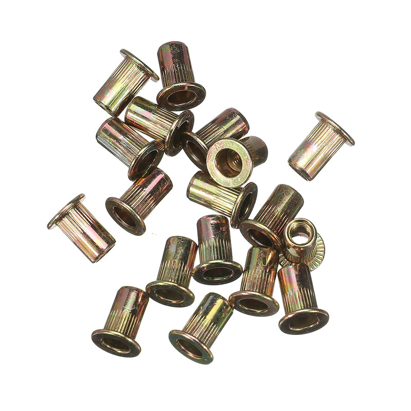 Suleve MXZN6 115Pcs Mixed Zinc Plated Rivet Nut Rivnuts Blindnuts Nutserts M4-M10 Nut Insert Rivet Assortment Kits