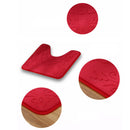 2 PCS Non Slip Toilet Cover Rugs Bath Mat Set Bath Shower Bathroom Floor Carpet