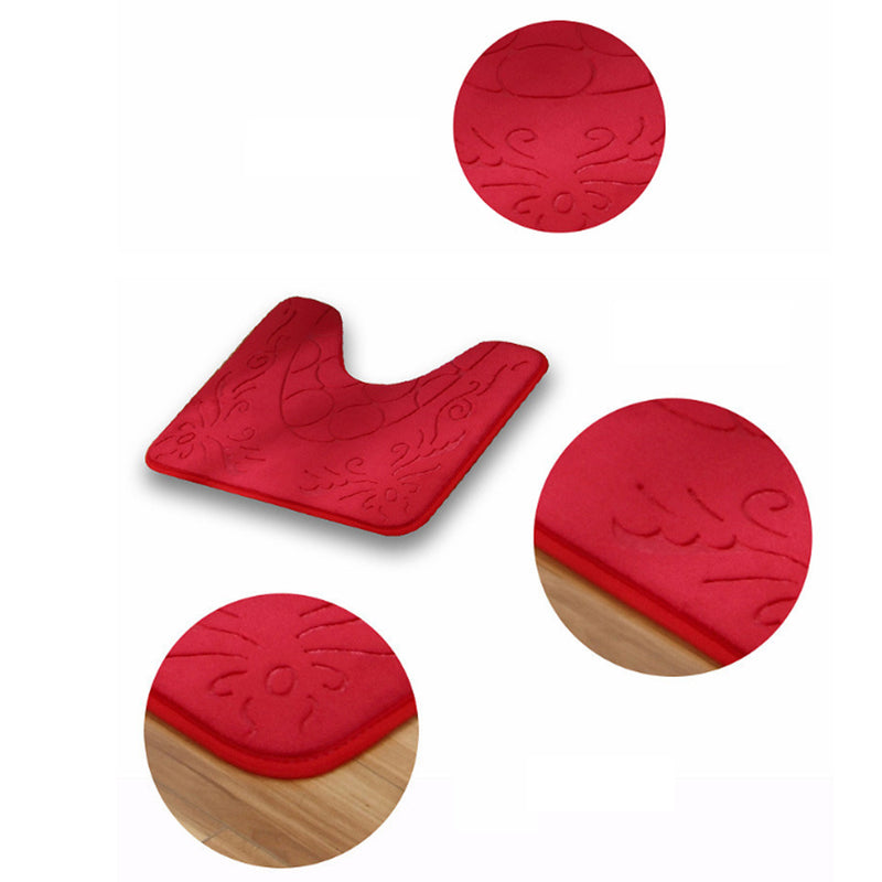 2 PCS Non Slip Toilet Cover Rugs Bath Mat Set Bath Shower Bathroom Floor Carpet