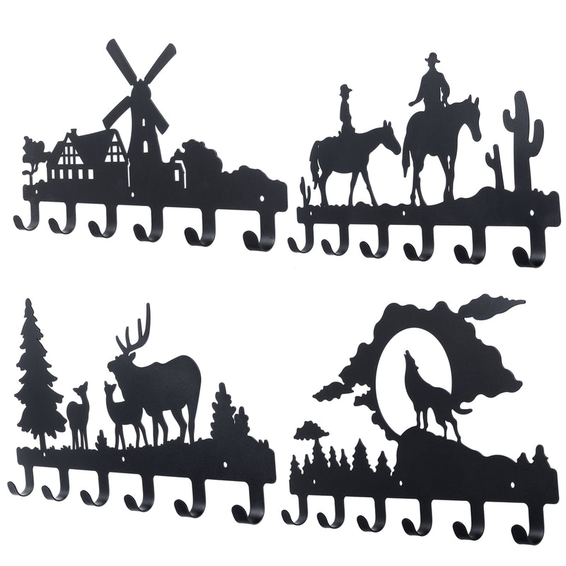 6 Hooks Wall Mounted Door Coat Cloth Hook Hat Rack Robe Decor Hanger Holder