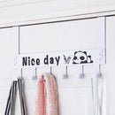 Detachable 6 Hooks Door Hanger Cartoon Clothes Bags Organizer Wall Hanging Storage Rack Holder Hook