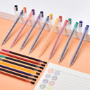 XIAOMI Ecosystem Deli NN0458 Full Needle Colored Gel Pen 8 Pcs Gel Pens + 8 Pcs Refills Transparent Barrels Writing Signing Pens Office School Supplies