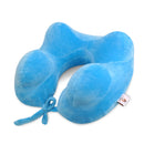 IPRee Inflatable U Shape Cotton Neck Pillow Headrest Cushion Travel Airplane Sleep Rest