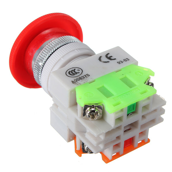 10pcs N/O N/C Emergency Stop Switch Push Button Mushroom 4 Screw Terminals