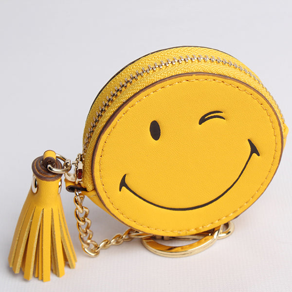 Cash Change Handbag Letter Words Leather Bag Car Cute Key Chain Ring Decoration