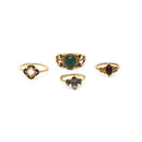4Pcs  Fashion Vintage Acrylic Gemstone  Joint Ring