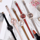 IBSO S8688L Ultra Thin Ladies Wrist Watch Crystal Elegant Design Leather Strap Quartz Watch