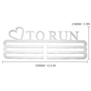 'LOVE TO RUN' Medal Hanger Display Holder Brushed Stainless Steel Wire 36 Medals Hanger 32cm Triple Bar