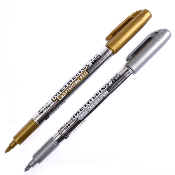 Baoke MP550 1 Piece Metal Color Oil Metallic Craft DIY Writing Painting Pen Gold Silver Marker Pen Signing Drawing Pens