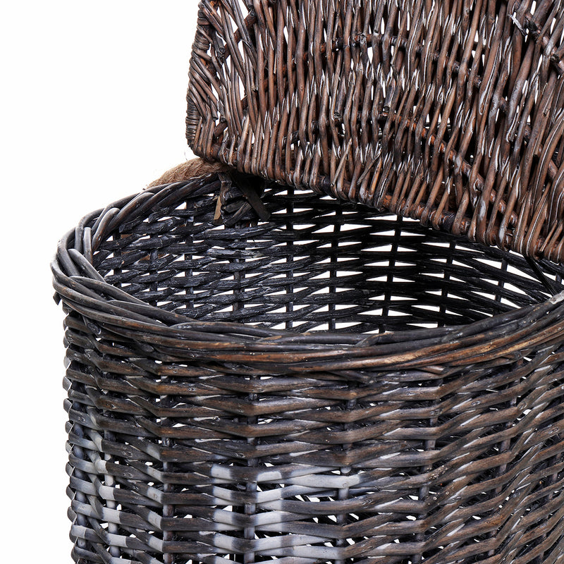 Wicker Handwoven Stair Step Storage Box Basket Baskets Container Carry With Handle