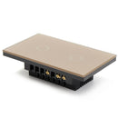 AC 110V-240V 1 Way 2 Gang Crystal Glass Remote Panel Touch LED Light Switches Controller With Remote