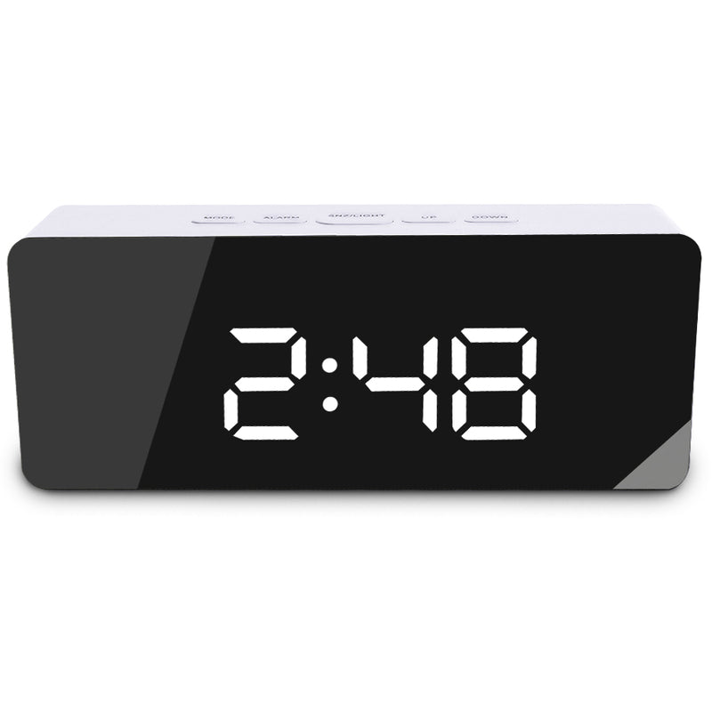 Digoo DG-DM1 Wireless USB Mirror LED Digital Therometer Temperature Night Mode Black Alarm Clock