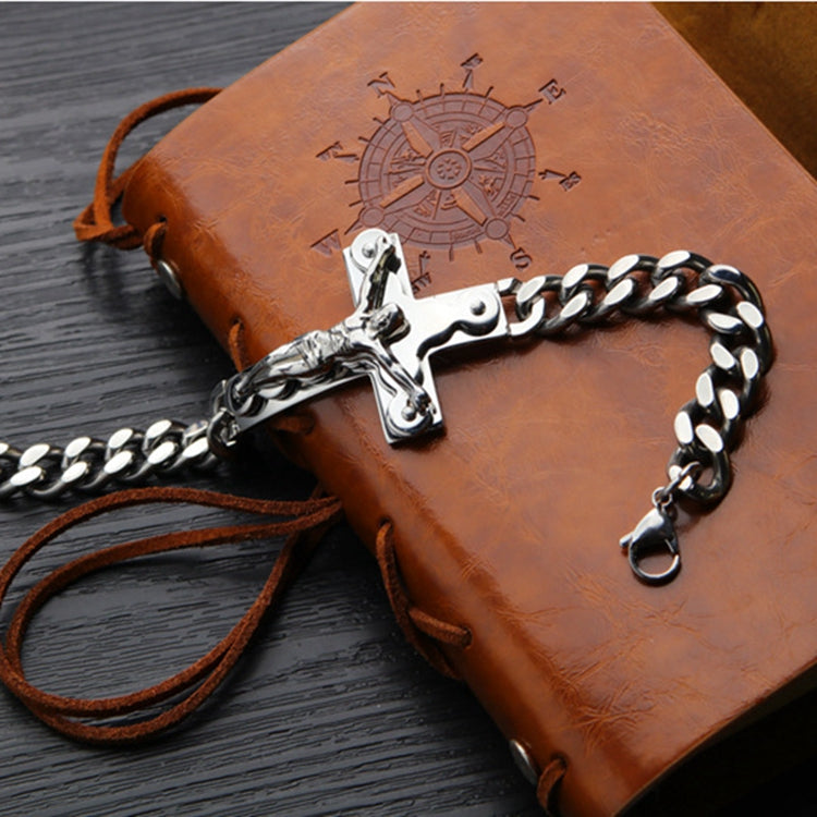 Religious Titanium Steel Men's Titanium Steel Jesus Cross Bracelet