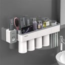 Mutifunctional Magnetic Toothbrush Holder with Toothpaste Squeezer Cups Bathroom Storage Rack Nail Free Mount