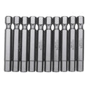 BROPPE 10Pcs Magnetic Hexagon Hex Screwdriver Bits H1.5/H2/H2.5/H3/H4/H5/H6 1/4 Inch Hex Shank Screwdriver Set For Bosch