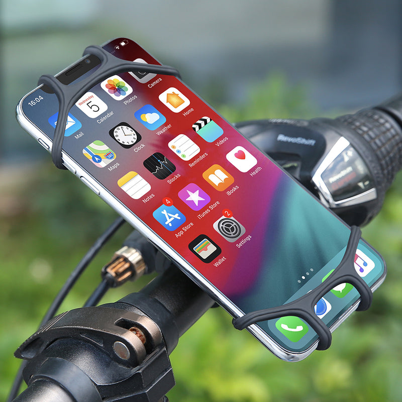 Floveme Bike Bicycle Handlebar Clamp Phone Holder 360 Rotation For 4.0-6.5 Inch Smart Phone iPhone XS Max Samsung Galaxy S10