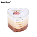 Music Flower 5 in 1 Concealing Shading Powder 24 Hours Long-lasting Mineral Magic with Mirror & Puff Women Make up