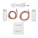 2PCS Rechargeable 8 Modes Warm White USB 2M 20LED Copper Wire String Light for Christmas Holiday Home Decor