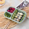 Wheat Straw Lunchbox 3 Grids With Lid Fruit Food Box Storage Container Biodegradable Bento Lunch Box