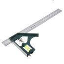 BERRYLION 300mm Adjustable Combination Square Angle Ruler 45/90 Degree with Bubble Level Multifunctional Gauge Measuring Tools