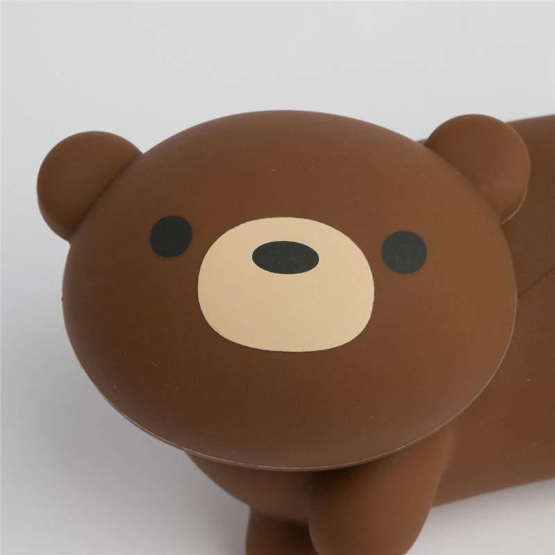 Jordan&Judy YD001 Cartoon Silicone Pencil Case Container Pencil Bags Kawaii Cute Brown Bear 3D Pencil Case School Supplies Stationery Gifts