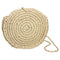 21 x 21cm Round Straw Bags Handmade Woven Beach Camping Travel Crossbody Bag Handbag Shoulder Bag