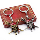 Halloween Cool Zinc Alloy Keychain Captain Jack Skeleton Skull Double Knives Metal Keychain