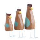 Zakka 3 Pcs Wooden Sitting Chicken Set Desktop Decoration Wood Carving Toys for Home Office