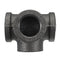 1/2" 3/4" 1" 4 Way Pipe Fitting Malleable Iron Black Side Outlet Tee Female Tube Connector