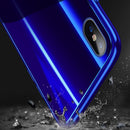 Cafele Laser Bling Gradient Color Scratch Resistant Tempered Glass Protective Case For iPhone X