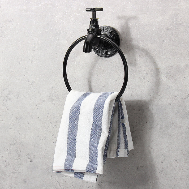 Wall Mounted Towel Ring Holder Kitchen Bathroom Storage Organizer Rack Hanger