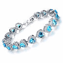 Platinum Classic Heart Micro Zircon Bracelet Fine Jewelry for Women