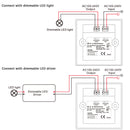 LUSTREON AC100-240V 1CH Wall Mount Rotary Panel Manual Triac LED Dimmer Controller Switch