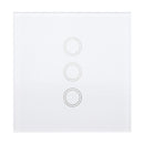 Aodu 433MHz White 1 2 3 Channel 86 Wall Touch Remote Control Switch Wireless RF Transmitter Tempered Glass Panel