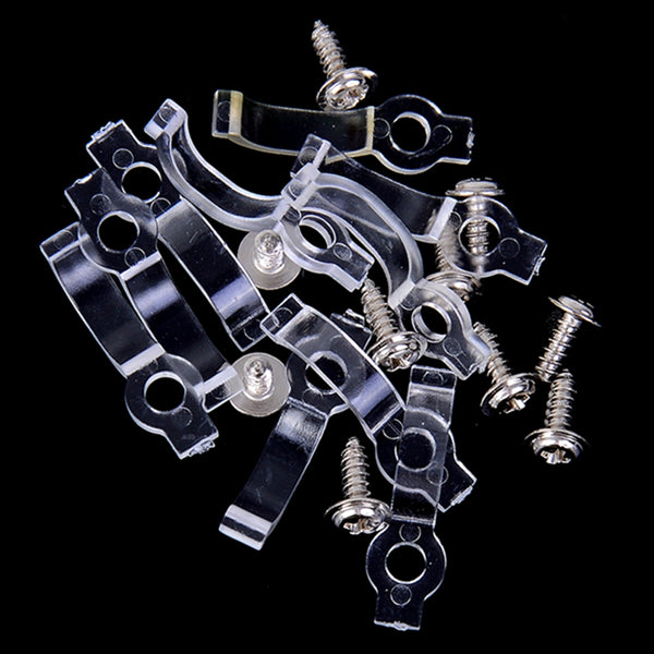 10PCS Waterproof 10MM Width Mounting Brackets Fixing Clip With Screws for 3528 5050 5630 LED Strip Light