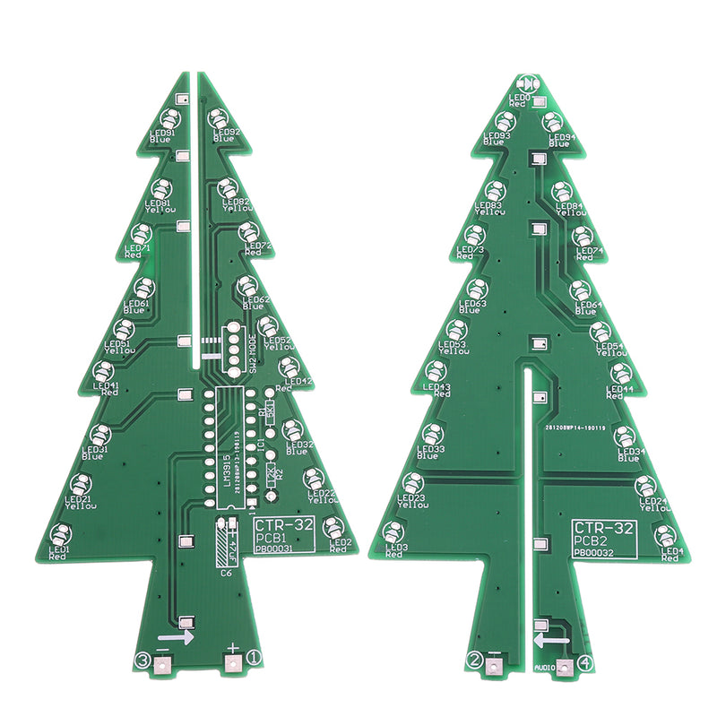 Geekcreit DIY Three Color Light Audio Voice Control Spectrum Christmas Tree Kit With Battery Box