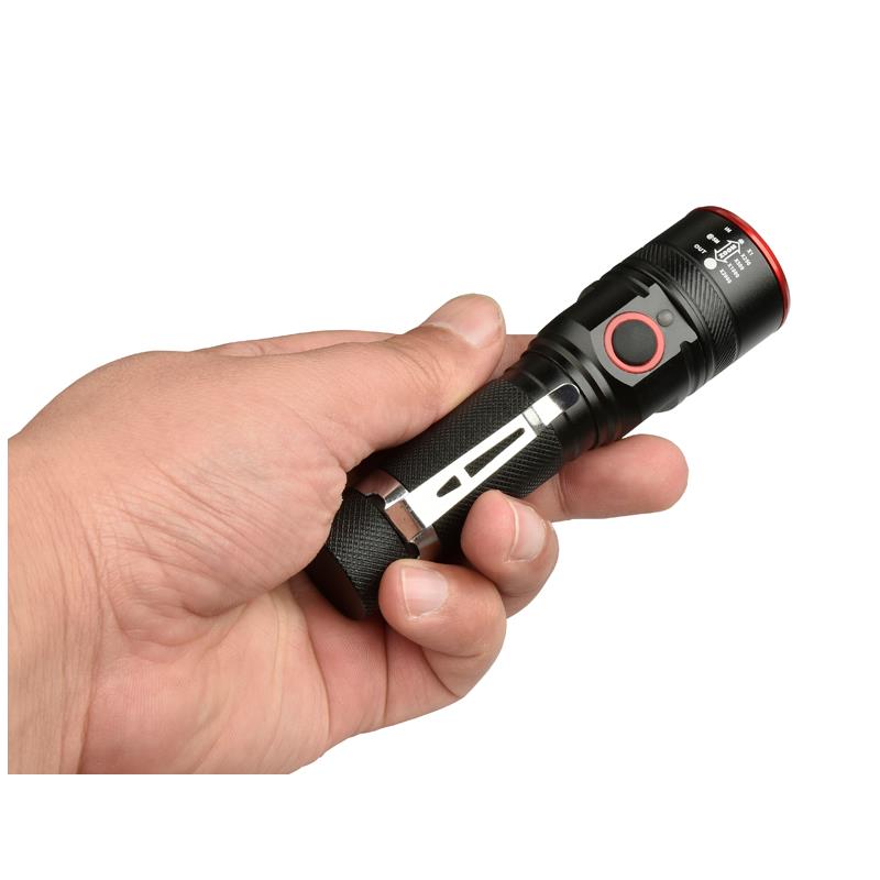 XANES 1511-B T6 1000Lumens 3Modes Zoomable USB Rechargeable Brightness LED Flashlight