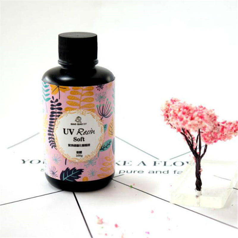 UV Resin Soft Ultraviolet Solar Sunlight Curing Cure Activated DIY Crystal Glue 25/60/100/200g