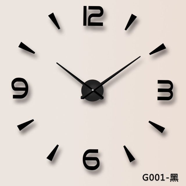Creative Personality Simple Fashion Wall Clock 3d Acrylic Mirror Wall Stickers Clock Living Room Diy Wall Clock