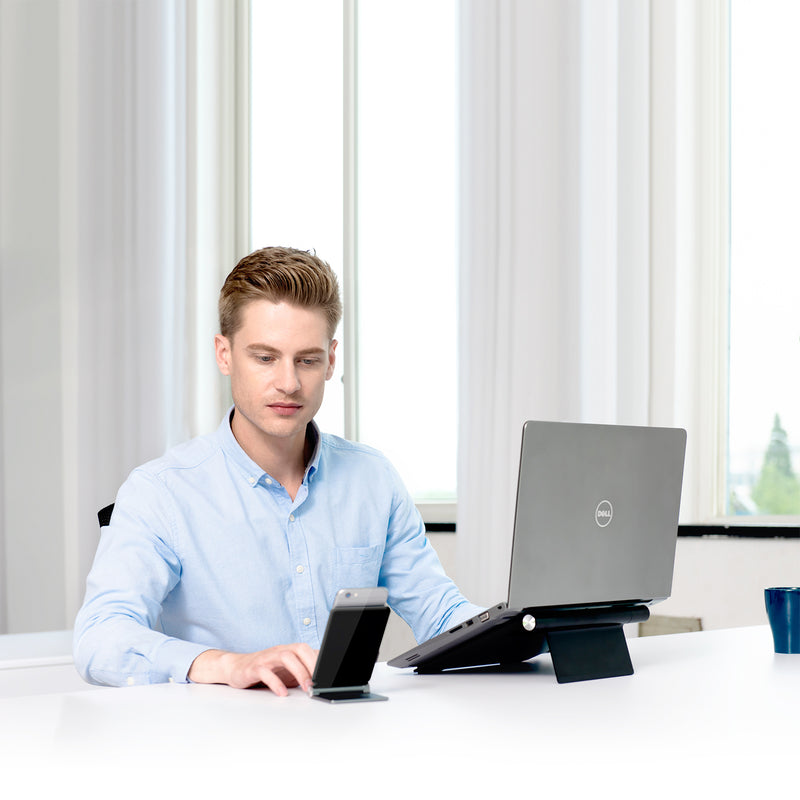 UPERGO AP-1L Foldable Laptop Stand Metal Aluminum Alloy Laptop Bracket Adjustable Lifting Riser Portable Cooling Pad for 11-17 inch Laptops