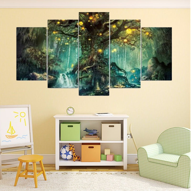 5Pcs Tree of Life Wall Art Hanging Decor Canvas Print Large Painting Pictures Paper