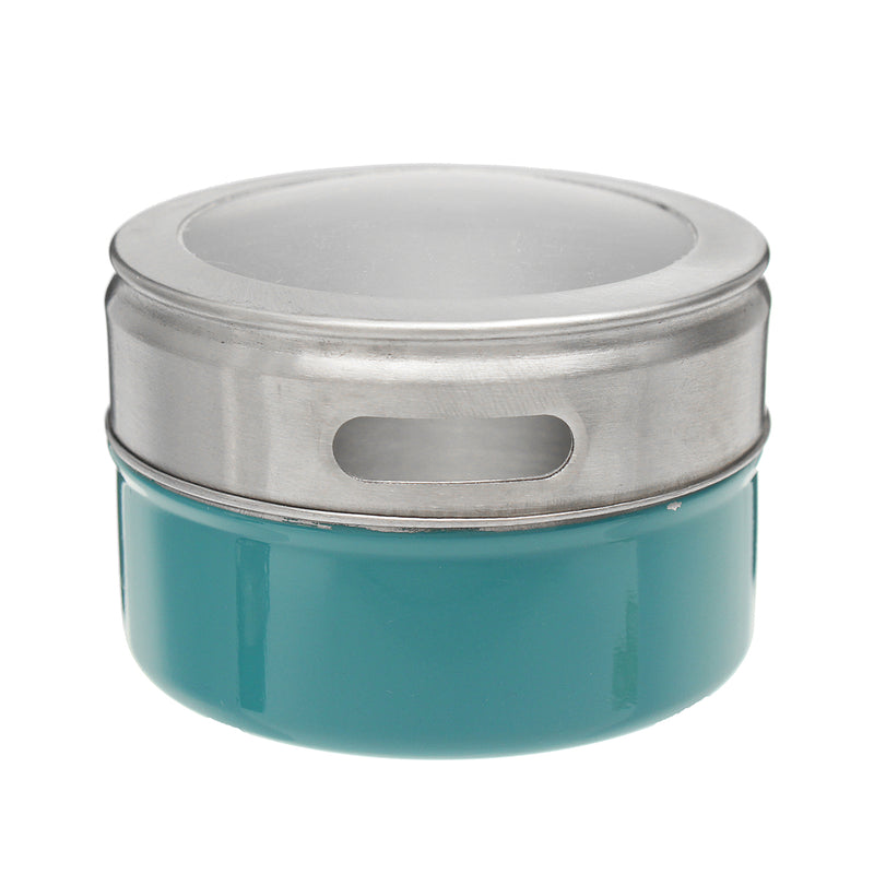 12Pcs Stainless Steel Magnetic Spice Tins Storage Container Jars with Clear Lid