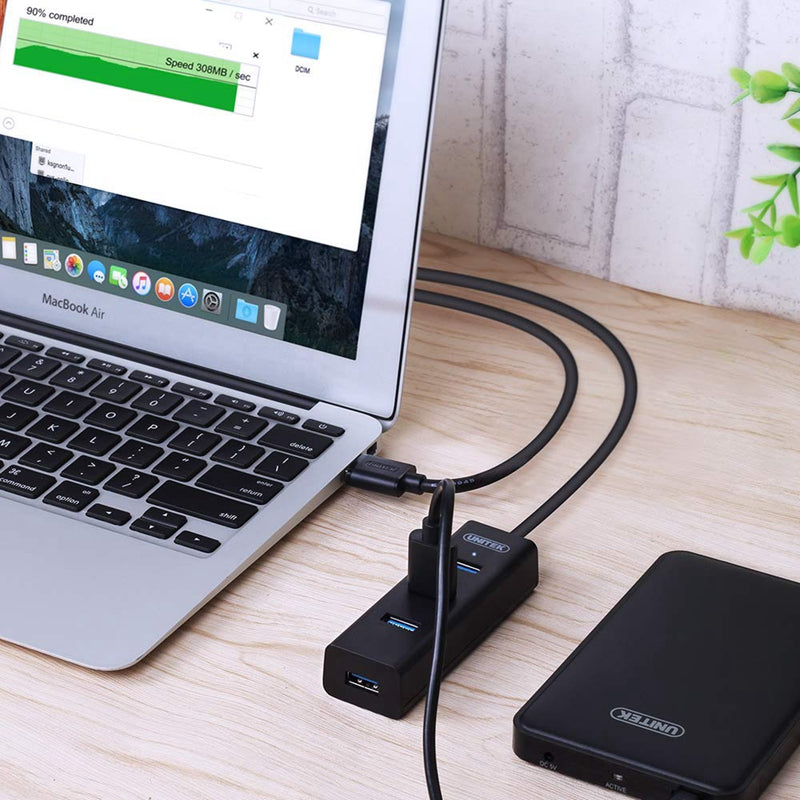 UNITEK Y-3089 USB3.0 Hub with 4 Ports USB Hub Extender Extension Connector for Phone/Tablet/Computer Support OTG