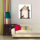 Miico Hand Painted Oil Paintings Simple Style-B Deer Family Wall Art For Home Decoration Painting