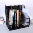 4 Slots Metal File Holder Magazine Book File Organizer Stand Rack Office Desktop Anti-rust File Storage Tools