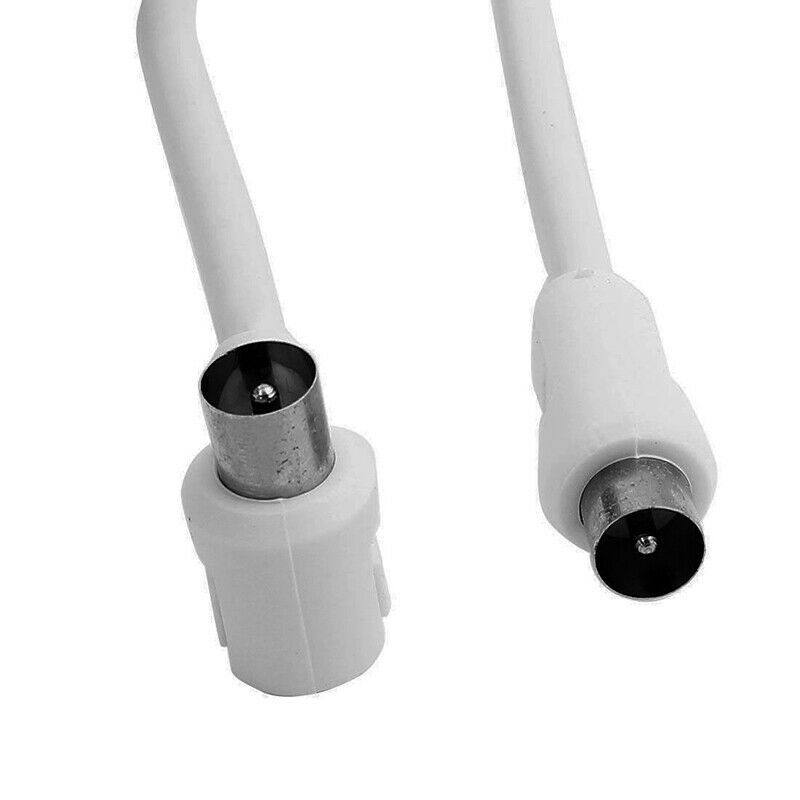 1m 1.5m 2m RCA Coaxial  Antenna Aerial Lead Cable Male to Male White RF Single Coax Cable TV RF Cable