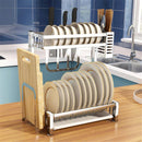 New 304 Stainless Steel Double/Three Tier Plate Rack Kitchen Shelf Rack Drying Drain Storage Plate Dish Rack Holders Tool Organizers