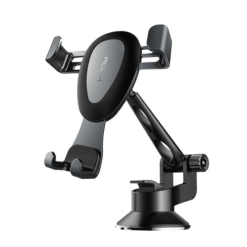 ROCK Metal Gravity Auto Lock Car Holder 360 Degree Rotation Adjustable Sucker Phone Mount Bracket
