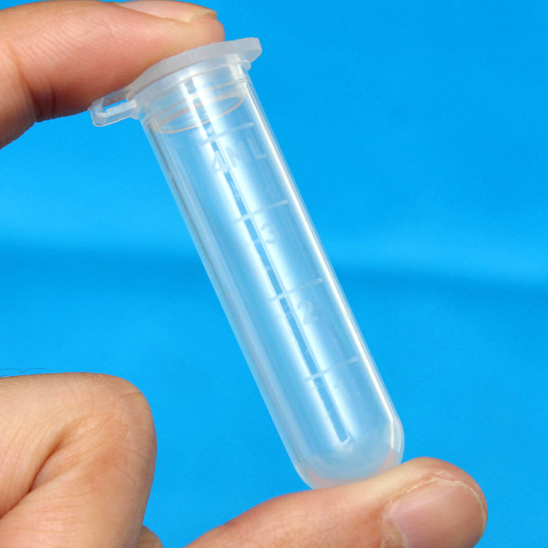 50pcs 5mL Disposable Graduated Clear Plastic Centrifuge Test Tube Vial Round Bottom Snap Cap